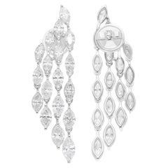 5,35 Karat SI/H Marquise-Diamant-Kronleuchter-Ohrringe 10 Karat Weißgold-Schmuck
