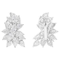 5,27 quilates SI Claridad HI Color Pendientes de diamantes en forma de pera Oro blanco de 18 quilates