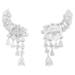 Orecchini di diamanti tondi a pera naturali da 2,52 carati SI/H Gioielli in oro bianco 18 carati