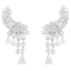 Orecchini di diamanti tondi a pera naturali da 2,52 carati SI/H Gioielli in oro bianco 14 carati