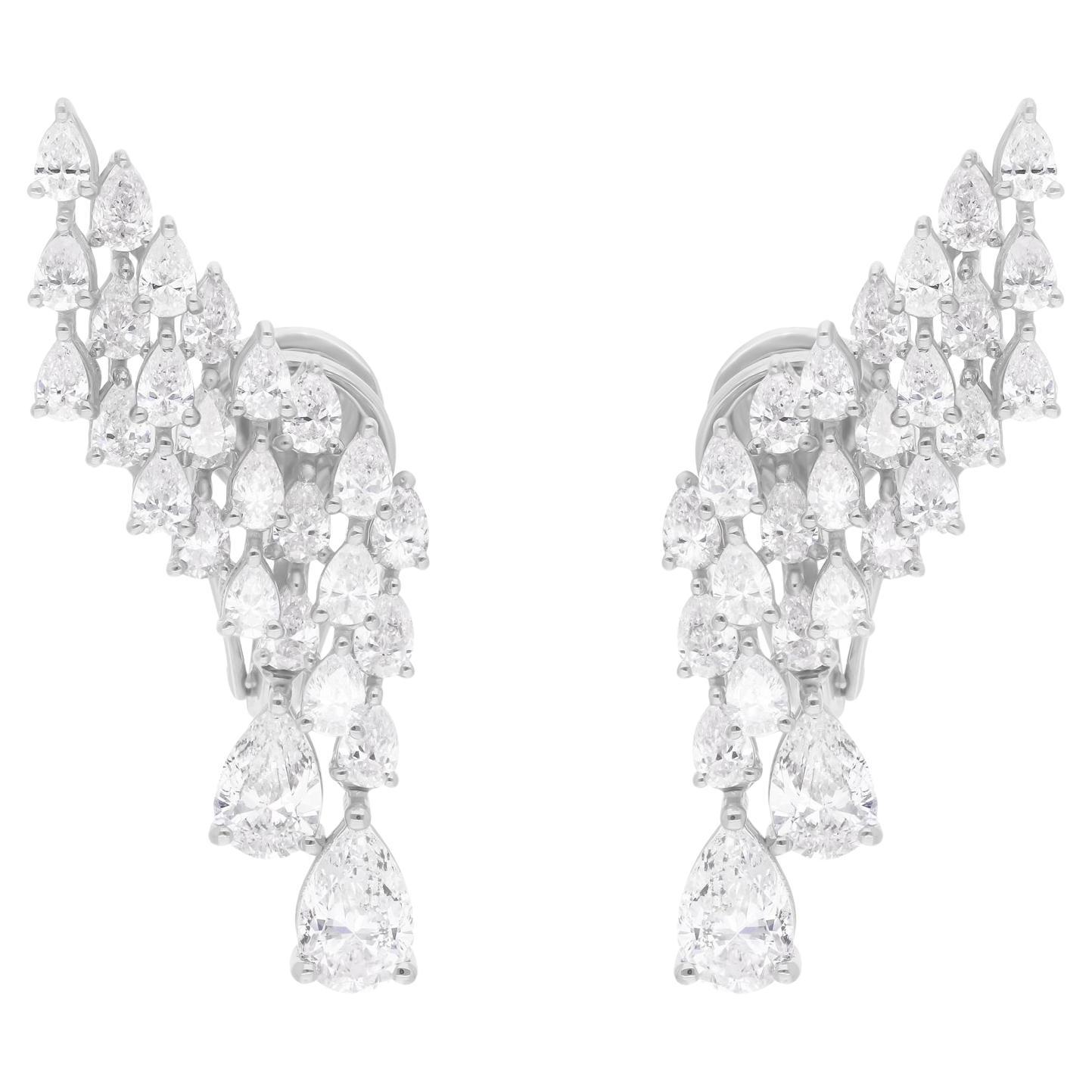 4,70 quilates SI Claridad HI Color Pendientes de diamantes pera Joyas de oro blanco de 14 quilates