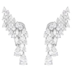 4,70 quilates SI Claridad HI Color Pendientes de diamantes pera Joyas de oro blanco de 14 quilates