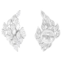 2,88 Karat SI Reinheit HI Farbe Marquise Diamant-Ohrringe 18 Karat Weißgold