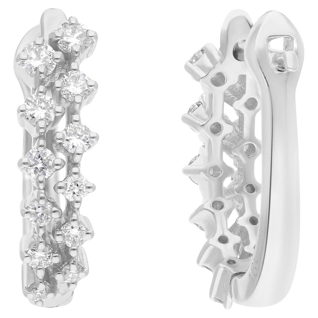 0,45 Karat SI Reinheit HI Farbe Diamant 14 Karat Weißgold feine Clip-On-Ohrringe