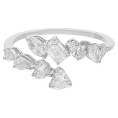 Bague en or blanc 14 carats avec diamants tailles multiples et brillants de 1,05 carat SI/H