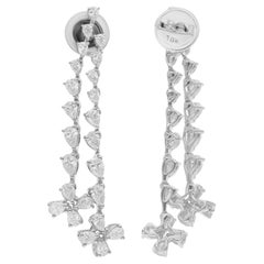 Pendientes de diamantes talla pera brillante SI/H de 2,17 quilates Joyas de oro blanco de 18 quilates