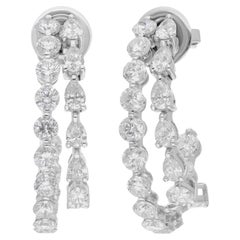 Pendientes de diamantes naturales talla pera brillante SI/H de 3,66 quilates y oro blanco de 14k