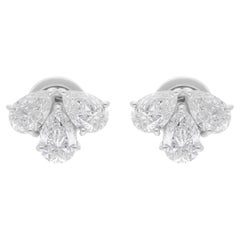2.30 Carat SI/H Pear Brilliant Cut Diamond Earrings 14 Karat White Gold Jewelry