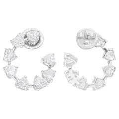 3.61 Carat SI/H Heart Brilliant Cut Diamond Earrings 18 Karat White Gold Jewelry