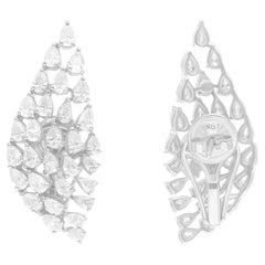 Pendientes de diamantes naturales talla pera brillante SI/H de 3,51 quilates y oro blanco de 14k