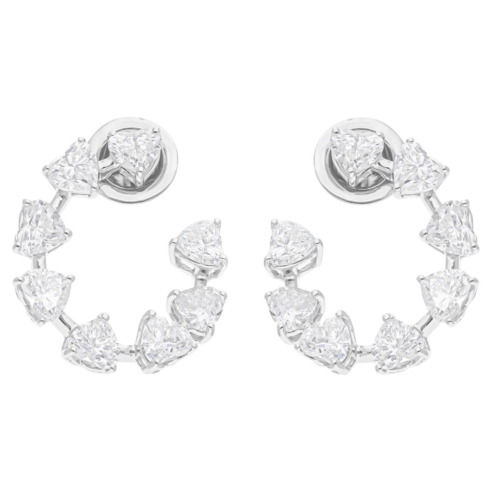 3,61 Karat SI/H Herz-Diamant-Ohrringe im Brillantschliff 14 Karat Weißgold Schmuck