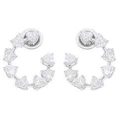 3,61 Karat SI/H Herz-Diamant-Ohrringe im Brillantschliff 14 Karat Weißgold Schmuck
