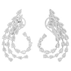 4,50 quilates SI Claridad HI Color Pendientes de diamantes pera Joyas de oro blanco de 14 quilates