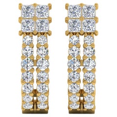 0,94 Carati SI/H Orecchini di diamanti rotondi a taglio brillante in oro giallo 18 carati