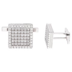 Gioielli da uomo in oro bianco 14 carati da 1,60 carati con diamanti incastonati