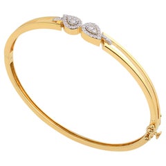 Bracciale con diamanti rotondi naturali da 0,40 carati in oro giallo 14 carati