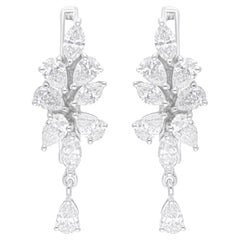 1,38 Karat SI/H Marquise Birnen Brillantschliff Diamant-Ohrringe 18 Karat Weißgold