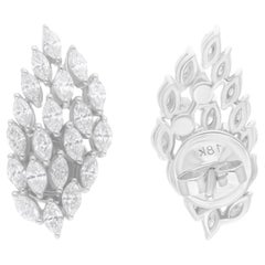 1.40 Carat SI/H Marquise Brilliant Cut Diamond Earrings 14k White Gold Jewelry