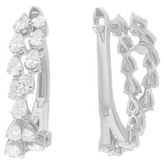 Natürliche natürliche 1,80 Karat SI/H Birnenform Diamant-Ohrringe 18 Karat Weißgold Schmuck