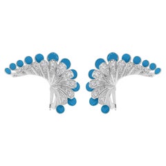 0,76 Karat SI/H runder Diamant im Brillantschliff Schmetterlingsohrring 18k Weißgold