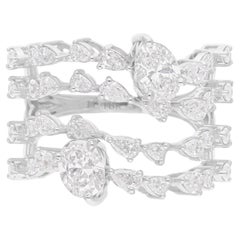 Anello con diamante tondo a pera naturale da 2,35 carati SI/H in oro bianco 14 carati Gioielli di pregio