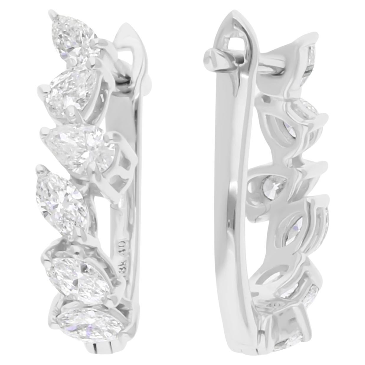 Nature 0.63 Carats SI/H Boucles d
oreilles diamant poire taille brillant 14 Karat White Gold