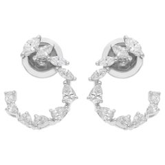 Natural 0.95 Carat Marquise Pear Diamond Earrings 14 Karat White Gold Jewelry