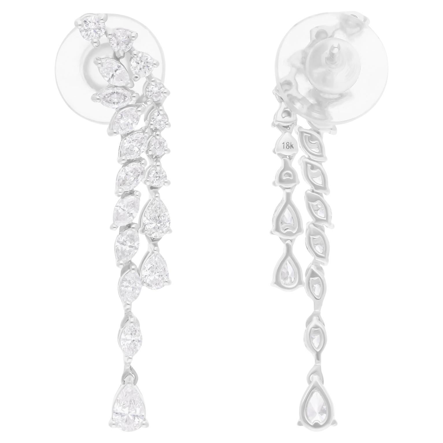 1.68 Karat SI/H Birnen-Marquise-Diamant-Ohrringe 14k Weißgold-Schmuck