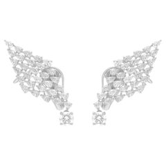 Natural 4.20 Carat SI/H Pear Round Diamond Earrings 18 Karat White Gold Jewelry