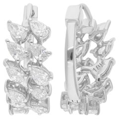 Natürliche natürliche 1,37 Karat SI Reinheit HI Farbe Birnen-Diamant-Ohrringe 18 Karat Weißgold