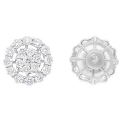 Orecchini di diamanti con taglio brillante rotondo da 1,88 carati SI/H Gioielli in oro bianco 14 carati