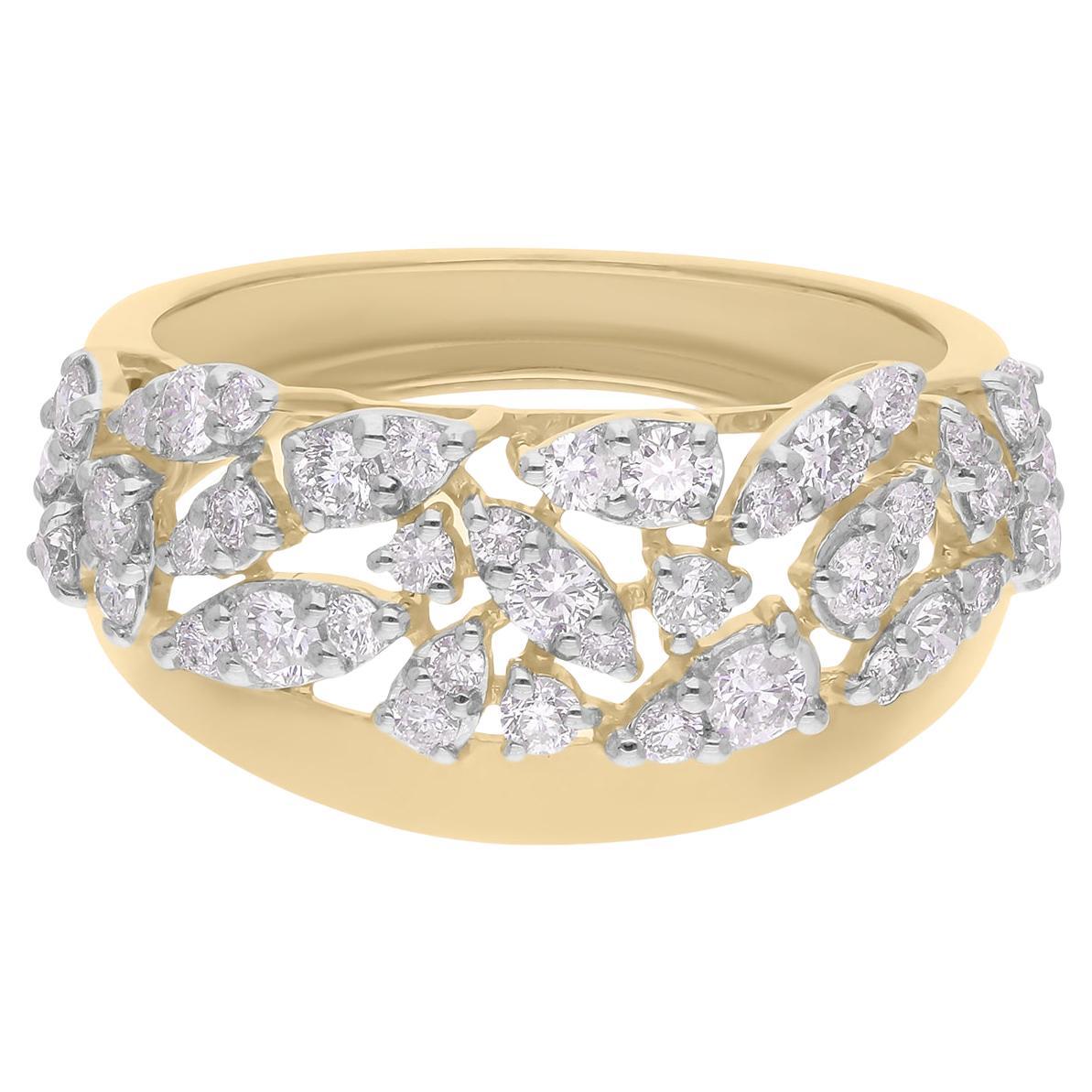 Natürlicher 0,55 Karat SI/H Diamantring mit Rundschliff 14 Karat Weißgold feiner Schmuck