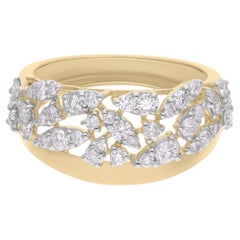 Natürlicher 0,55 Karat SI/H Diamantring mit Rundschliff 14 Karat Weißgold feiner Schmuck