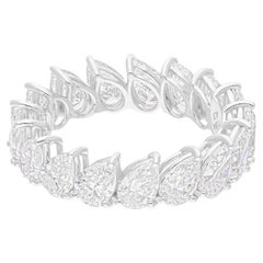 Anello con diamante naturale a forma di pera da 5,10 carati SI/H Gioielli in oro bianco 14 carati