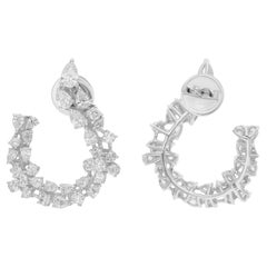 Orecchini di diamanti tondi a pera naturali da 2,52 carati SI/H Gioielli in oro bianco 14 carati