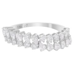 1,16 Karat SI/H Birnenring aus 14 Karat Weißgold mit rundem Diamanten im Brillantschliff im Brillantschliff