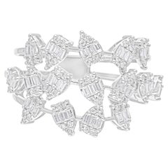 Natürlicher 0,85 Karat SI/H Baguette-Diamantring 14 Karat Weißgold feiner Schmuck