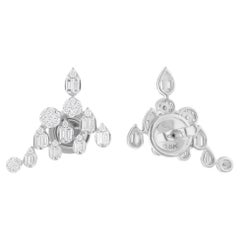 Orecchini di diamanti baguette naturali da 1 carato SI/H Oro bianco 14 carati Gioielli di pregio