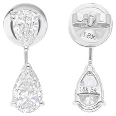Orecchini pendenti con diamanti naturali da 2,10 carati SI/H Oro bianco 18 carati Gioielleria