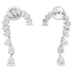 Orecchini di diamanti con taglio a pera Brilliante da 2,05 carati SI/H Gioielli in oro bianco 14 carati