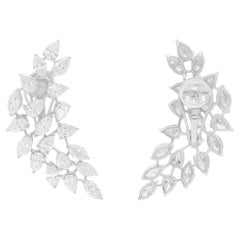 8.56 Carat SI/H Boucles d
oreilles diamant taille poire brillant 14 Karat White Gold Jewelry