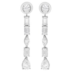 3,95 Carati SI Chiarezza HI Colore Orecchini di diamanti a forma multipla Oro bianco 14 carati