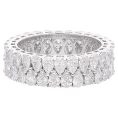 Anillo de oro blanco de 18 quilates con diamante pera de 3,65 quilates, pureza SI y color HI