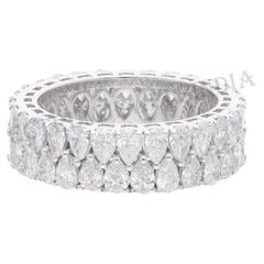 Real 3,65 Karat SI Reinheit HI Farbe Birnen-Diamantring 14 Karat Weißgold