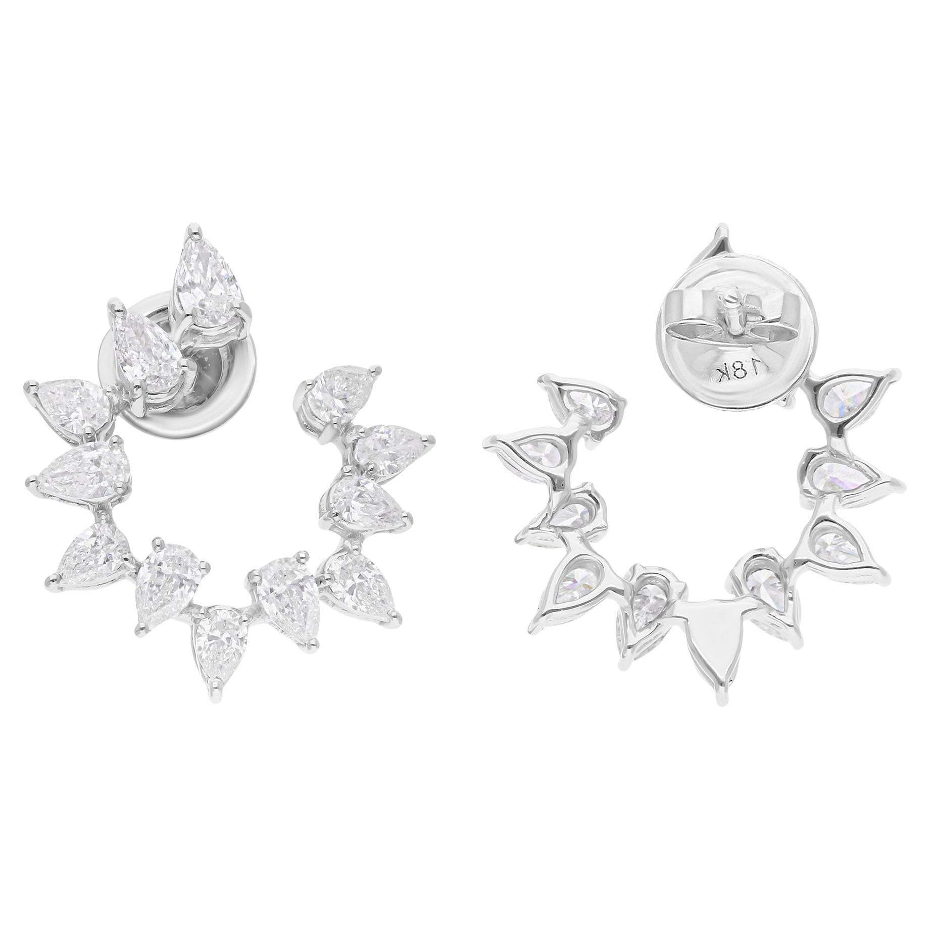 2,46 Carati SI/H Orecchini di diamanti taglio pera Brilliante Gioielli in oro bianco 14 carati