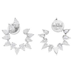 2,46 Carati SI/H Orecchini di diamanti taglio pera Brilliante Gioielli in oro bianco 14 carati