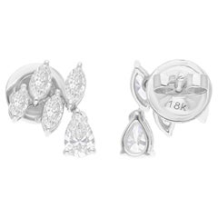 Orecchini di diamanti naturali a pera e marquise da 1,02 carati Gioielli in oro bianco 14 carati