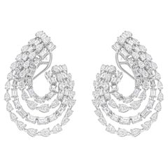 Orecchini di diamanti naturali a forma multipla da 3,35 carati SI/H Gioielli in oro bianco 18 carati