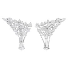 2,78 Karat SI/H Marquise Birnenförmige runde Diamant-Ohrringe 18 Karat Weißgold Schmuckschmuck