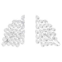 Natural 1.40 Carat SI/H Baguette Diamond Earrings 18 Karat White Gold Jewelry
